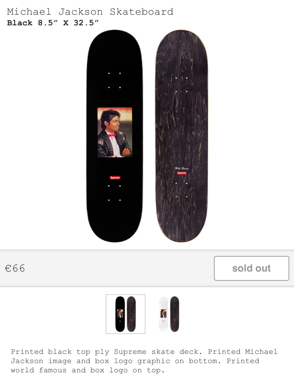 supreme michael jackson deck