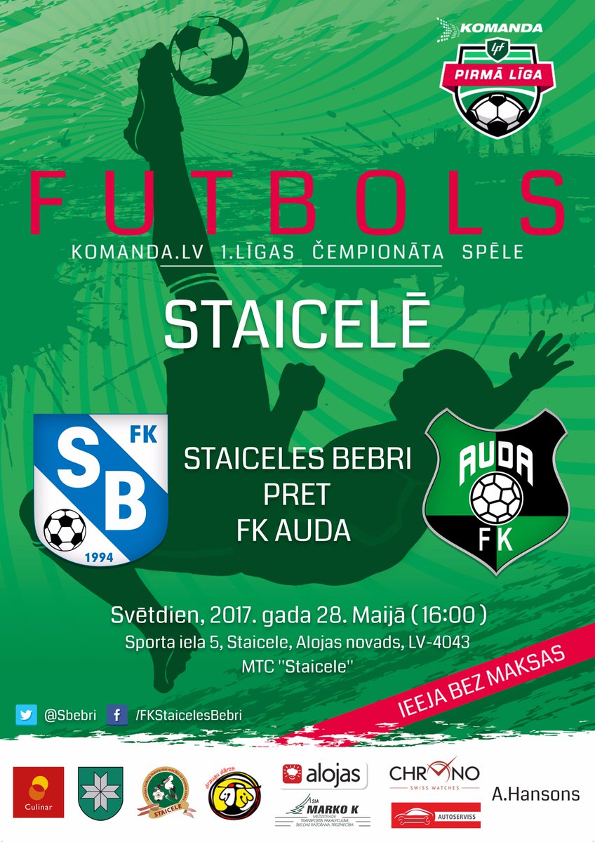 Svētdien, 2017.gada 28.Maijā ( 16:00 )