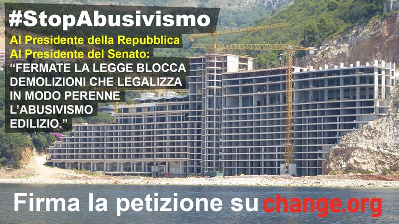 ecologica_it's tweet photo. 8.823 firme per fermare legge #StopAbusivismo , che ne dite raggiungiamo le 10.000?
Forza, condividete gente.
https://t.co/11CSfcNdk0 https://t.co/erp7Mn9cv6