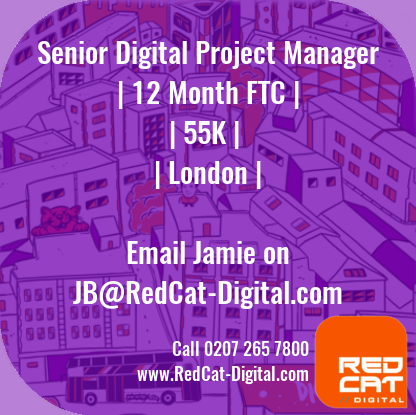 RedCat_Digital's tweet photo. #hiring Senior #digital #projectmanager with #digital and #web #build experience for 12 month FTC with leading #agency https://t.co/yfZ4b6uYVY