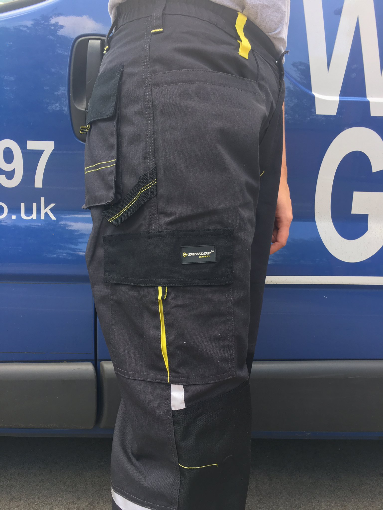 Dunlop On Site Trousers with back and full zip  Army greenblack