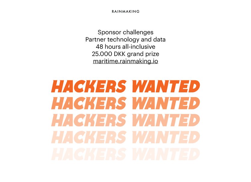 Rainmaking_io's tweet photo. By size and innovation opportunities Transport and Maritime is arguably worlds next Fintech. Join https://t.co/Ye7zPEG3sJ #cphftw #hackathon https://t.co/OmjRfIb9Ks