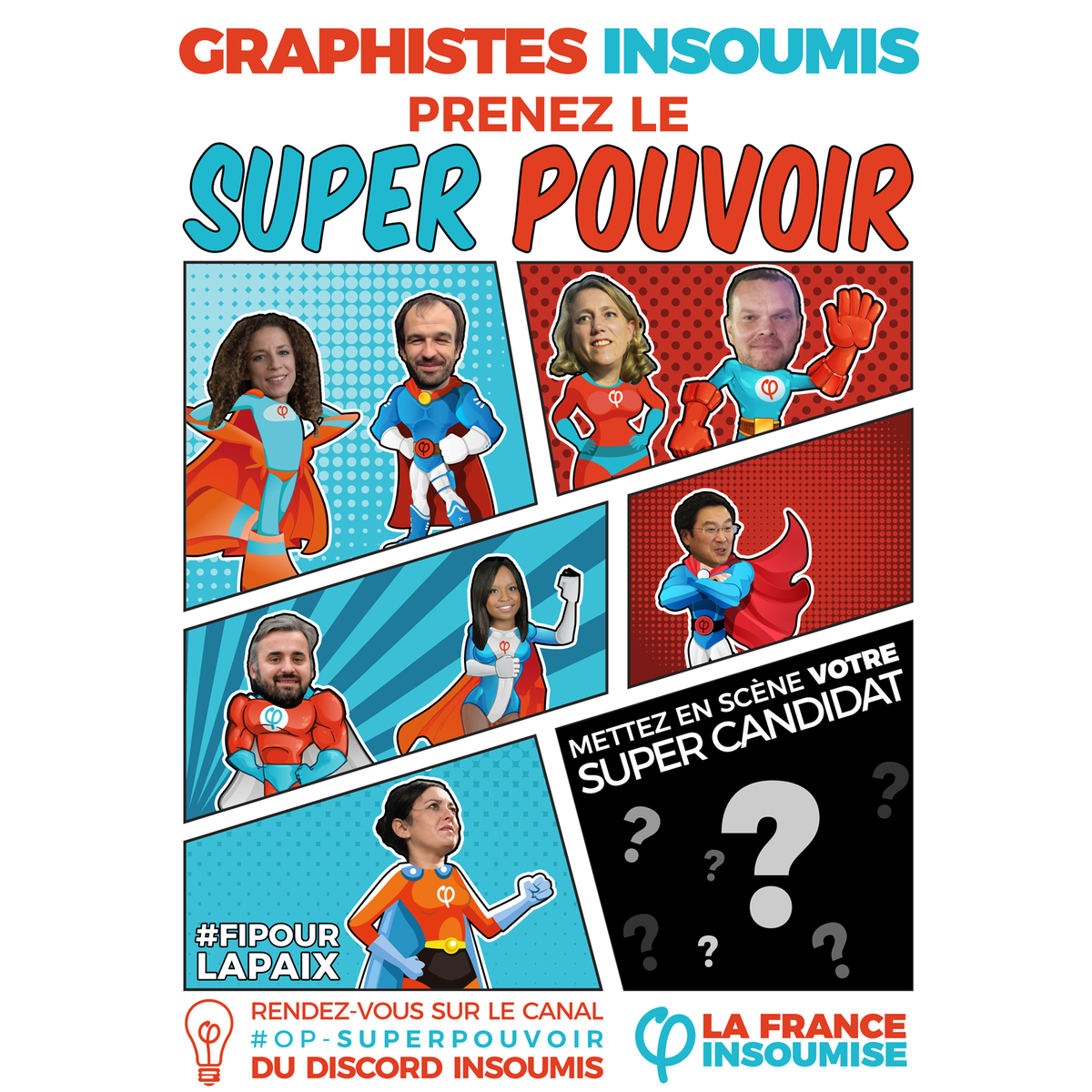 DiscordGauche's tweet photo. Le Discord Insoumis lance l'opération "Prenez le #SuperPouvoir" ! Pour participer, il suffit de nous rejoindre ! #FiPourLaPaix https://t.co/TVW24tWqYe