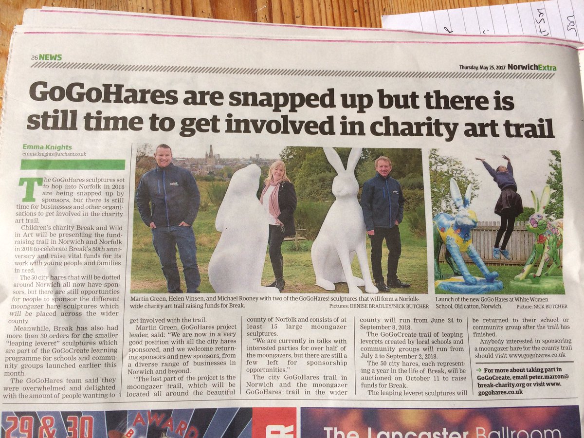 Thank you <a href="/EDP24/">Eastern Daily Press</a> for this in the #NORWICH #extra we have just a few more sculptures to sponsor if companies are interested #moongazertrail