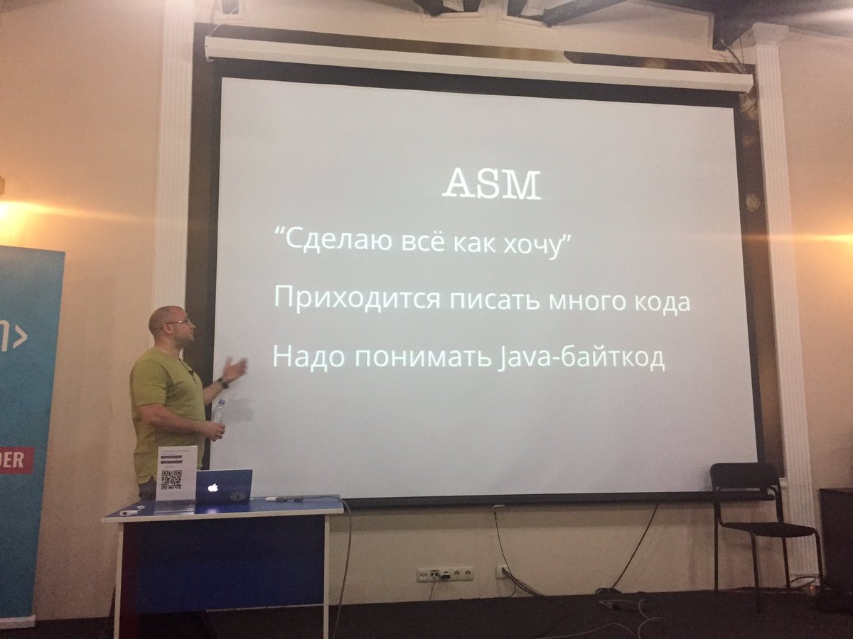 tmatyashovsky's tweet photo. @antonarhipov talks about bytecode instrumentation at #jugua #asm #bytebuddy #cglib cc @AndriiRodionov @AndriyRymar @tsypuk_r https://t.co/hdpebSLMBa