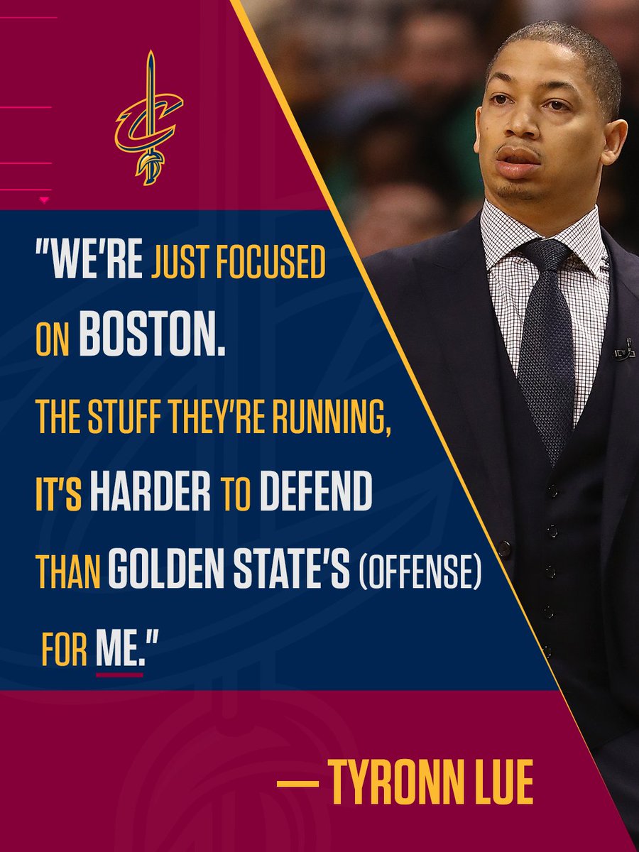 Tyronn Lue says the Cavs aren't looking ahead to the Finals yet.