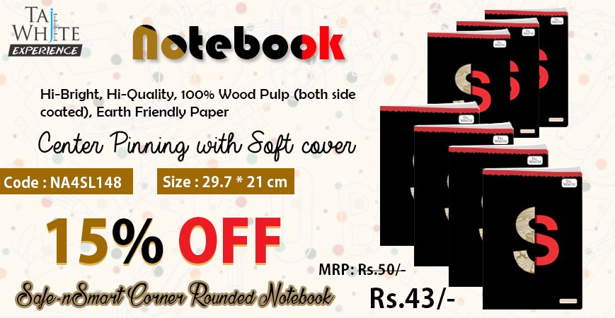 Upkar_TajWhite's tweet photo. A4 Size Notebook 29.7 * 21 cm - Single Line Pg 152 Online
#TajWhiteNotebook #UpkarStationery #onlinestationery
https://t.co/kNcLtRMlQz https://t.co/l5puvwf0iz