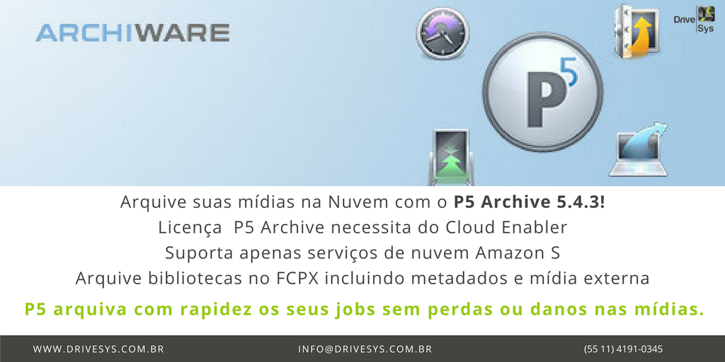 drive_sys's tweet photo. https://t.co/5JKQRrG3eU
Agora você pode arquivar suas mídias na Nuvem com o P5 Archive 5.4.3.@archiware .#drivesys #edicao #video #Archiware https://t.co/ZsygypD87b
