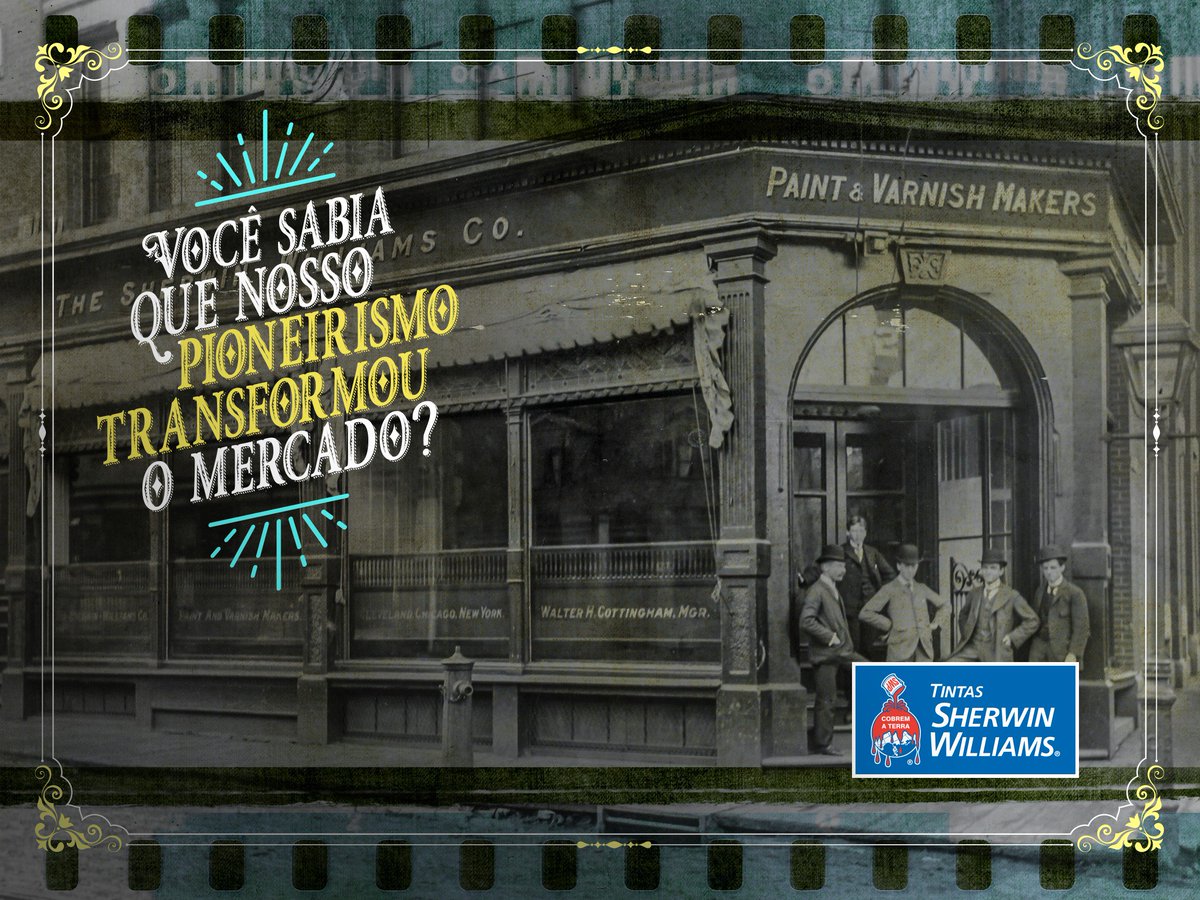 SWBrasil's tweet photo. Você sabia que a Sherwin-Williams lançou a primeira tinta acrílica à base de água dos EUA? Foi em 1941 e causou uma revolução no setor. https://t.co/RHCqGzxsUd