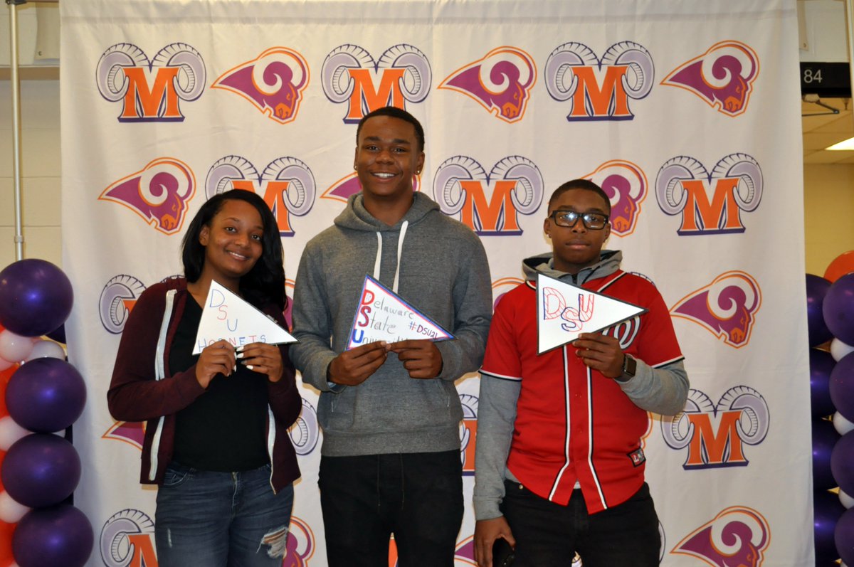 McDonoughHS's tweet photo. Senior scholars @McDonoughHS participate in a College Signing Day celebration! https://t.co/cvU4Fn7PSC
