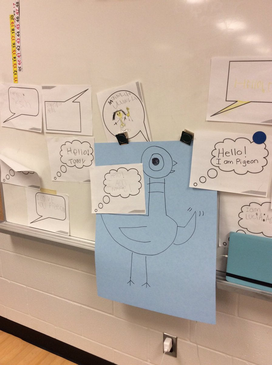 The Pigeon books have inspired us with speech bubbles and authentic writing!