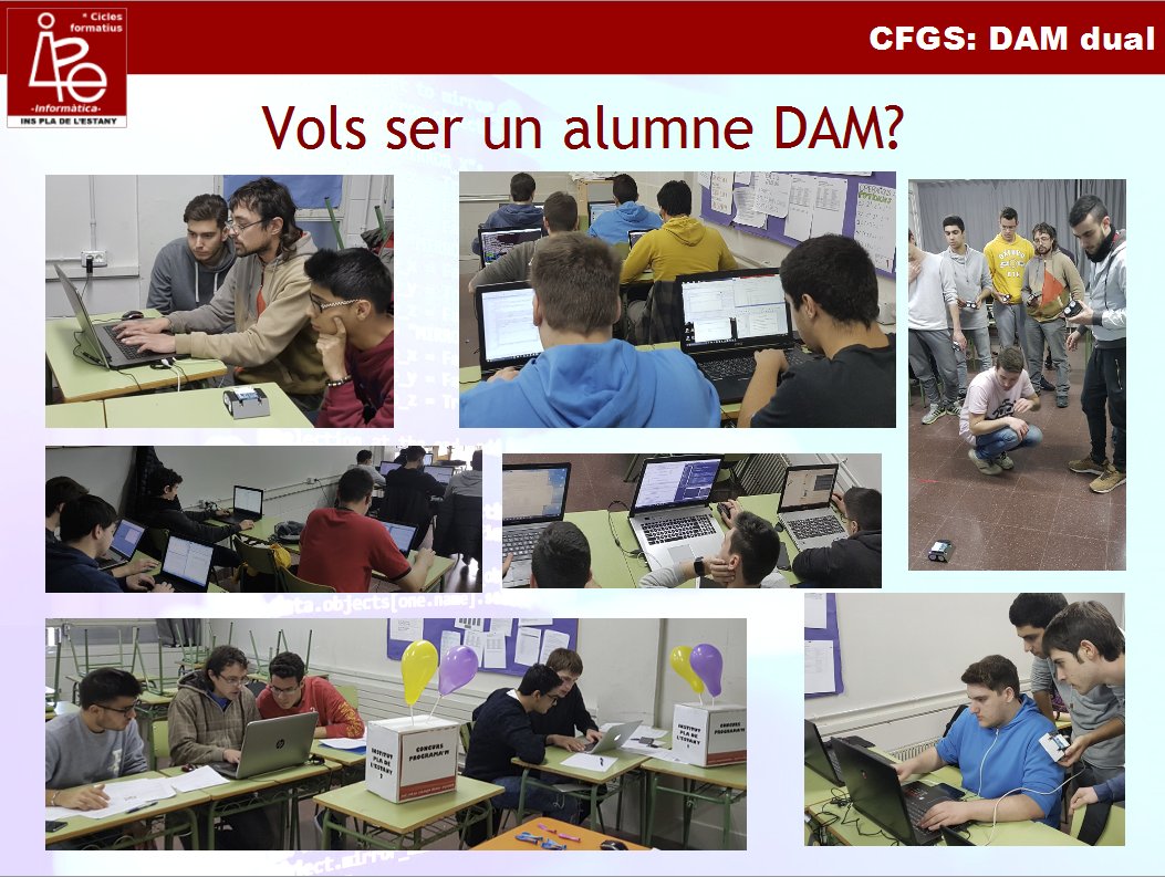 INSelPla_Cicles's tweet image. ALERTA!! Preinscripció única al #grausuperior #informàtica de #DAMdual.
Del 25 al 31 maig de 2017 (requisits 26 juny).
#Banyoles @INSelPla 💻