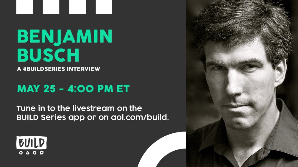 BUILDseriesNYC's tweet photo. At 4PM ET we'll have #BenjaminBusch live on https://t.co/pnxvIBs7B6: https://t.co/hlZKHu2mqi