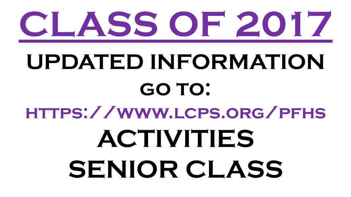 PFannouncements's tweet photo. @PFHS2017 #graduation is RIGHT AROUND THE CORNER! AH! Make sure you know what's going on. Check the #PFHS senior website for important info https://t.co/zHfiIX9UyZ