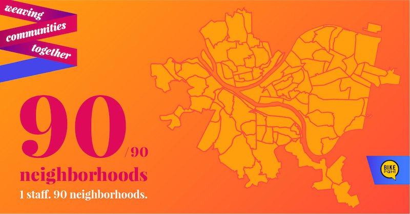 The BikePGH staff is biking &amp; walking all 90 neighborhoods. Find out why and how you can participate. #BikeWalk90 bikepgh.org/2017/05/23/wha…