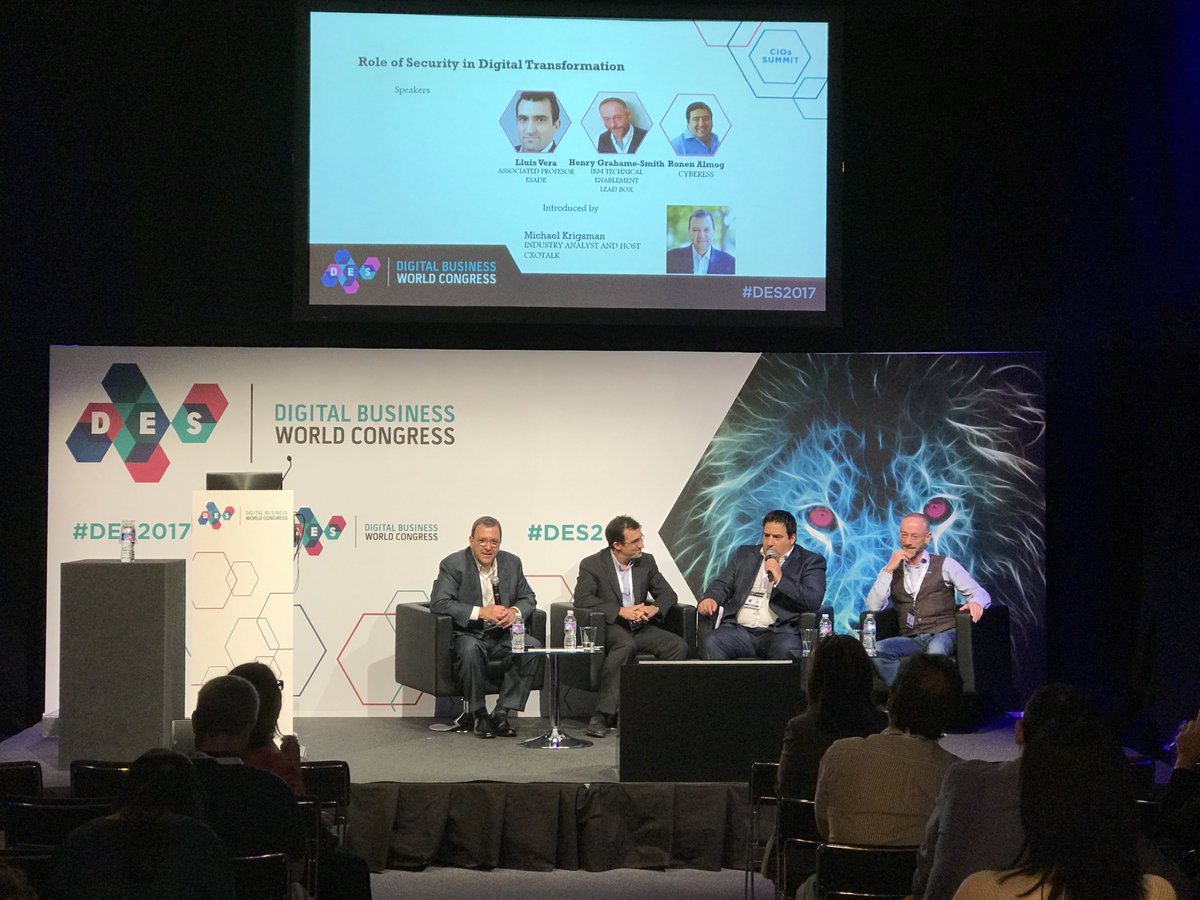 Aimprosoft's tweet photo. Panel speech by Ronen Almog #CYBERESS on the role of security in #digitaltransformation #DES2017 #aimprosoft https://t.co/ZCMaGfclk9