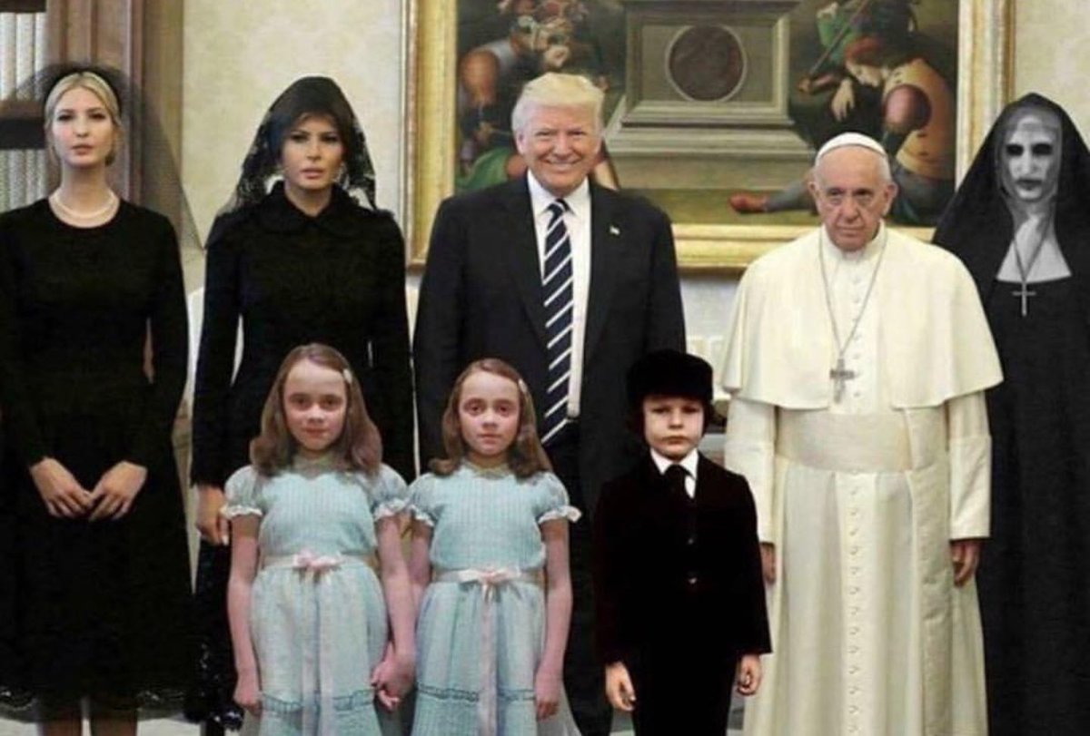 Maecarrascal's tweet image. Solo defendere a Jorge Mario Bergoglio... nunca hace mala cara,pero con este trio😐 logico que no tenga otra,y a los demás apague y vámonos 😂