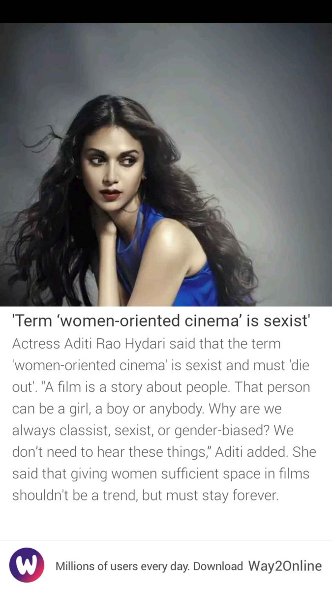 'Term ‘women-oriented cinema’ is sexist'
way2.co/Njg1NTkx/-1