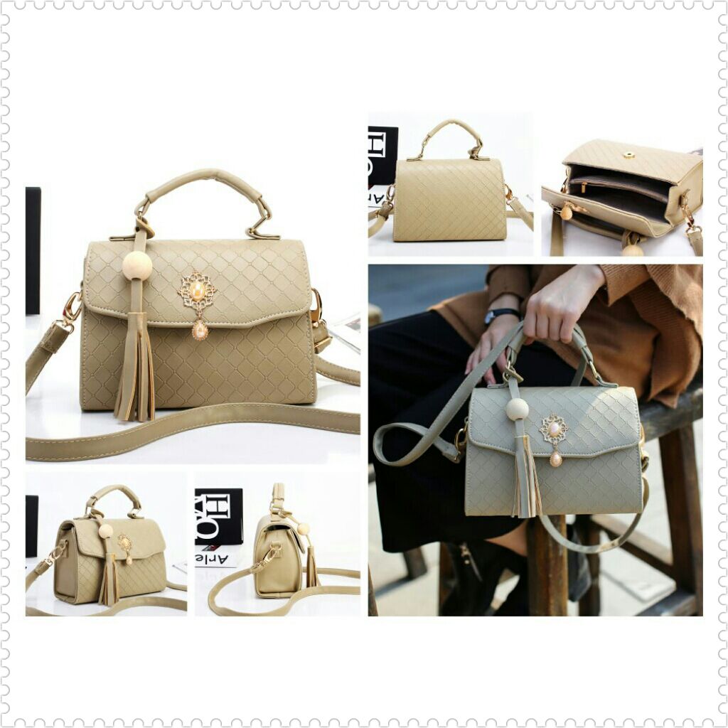21764SN-Khaki 23cmX10cmx16cm Bahan PU Rp158.000