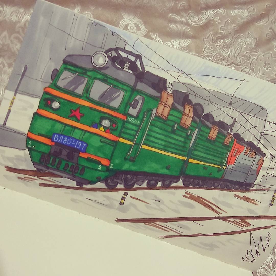 Локомотив рисунок