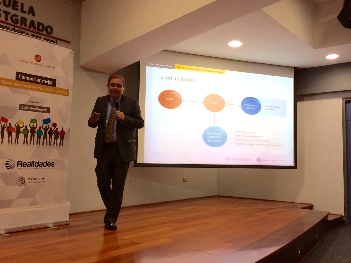 El líder tiene el 50% del valor reputacional de la empresa. #ReputaciónYMarca <a href="/SPMarketingPeru/">SPMarketing</a>