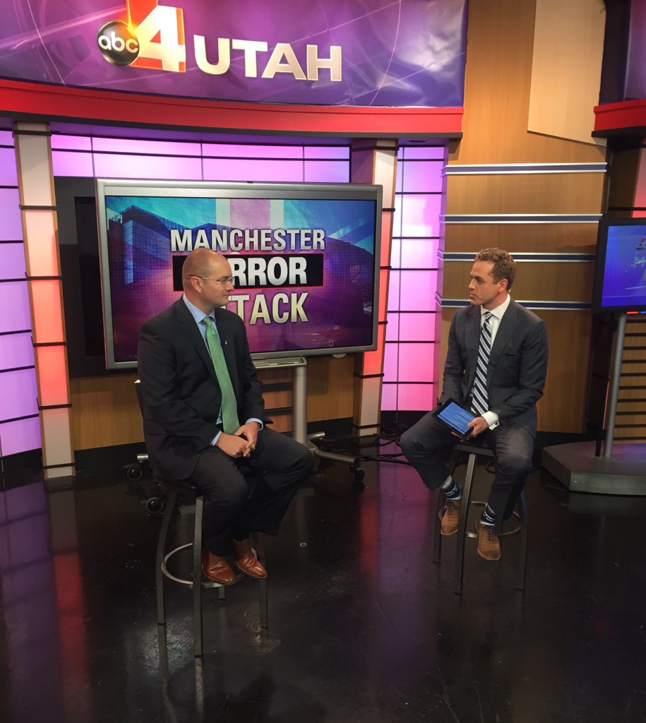 briancarlsontv's tweet photo. Did the Manchester attack suspect work alone? @uvu_cnss weighed in on @ABC4GMU. #roomformanchester https://t.co/llbETBTNYL https://t.co/t4LmuZfOYo