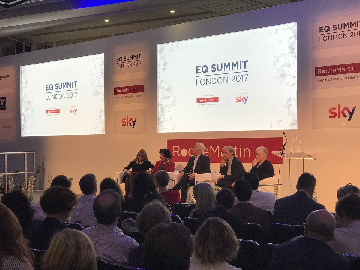 EQSummitLondon's tweet photo. Big moment as we welcome our panel Baroness Susan Greenfield, @Rubywax, @MartynNewman, @DanielGolemanEI &amp; @SirKenRobinson to #EQsummit2017 https://t.co/NYb9k5Vxyt