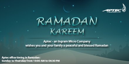 aptecIMKSA's tweet photo. Aptec Wishes you a Happy and Blessed Ramadan https://t.co/sAqR62K9sI
