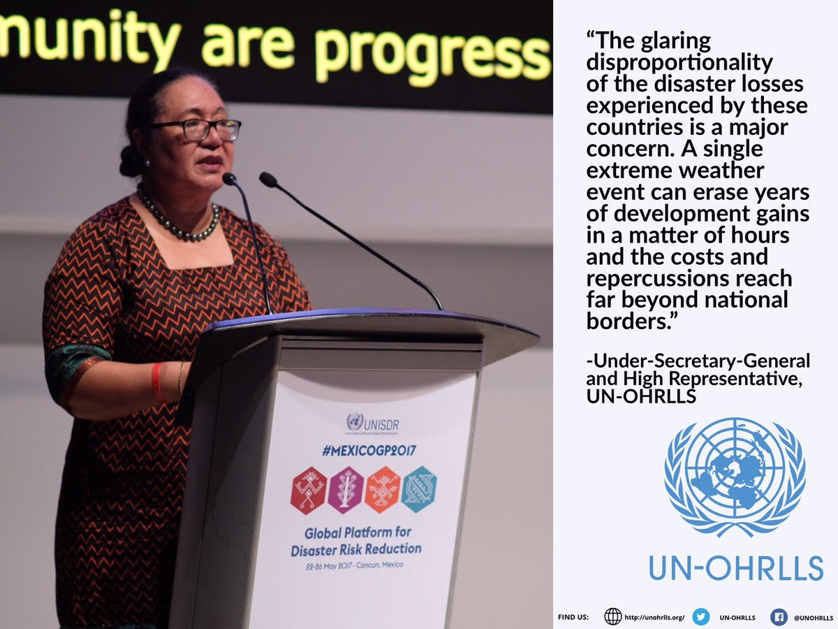 UNOHRLLS's tweet photo. Addressing #MEXICOGP2017 High Rep. 'Utoikamanu stressed importance of international support for #LDCs #LLDCs &amp; #SIDS to #switch2sendai https://t.co/2NLSKII4FH