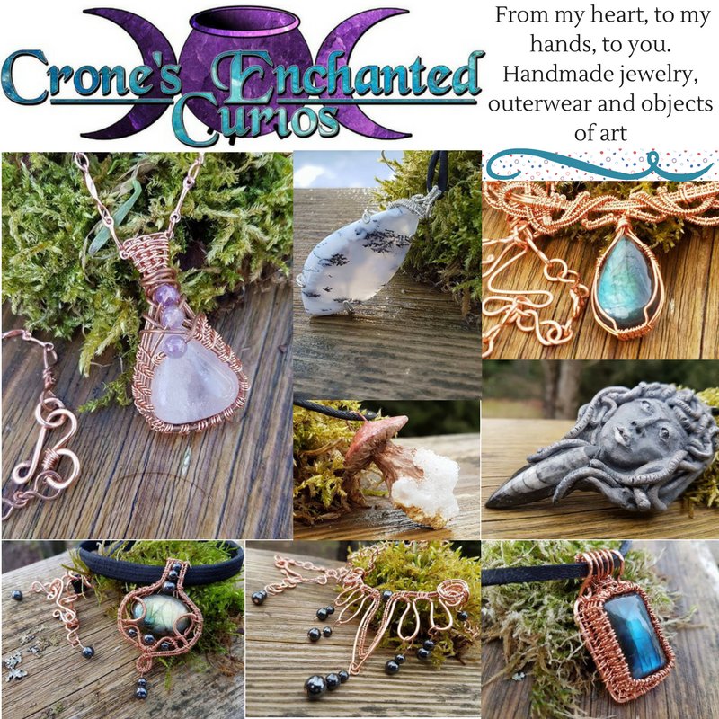 KarinLEgifts's tweet image. Good morning @ADG_IQ I handmake metaphysical wire weave and polymer clay jewelry and would love to be considered for the next #QueenOf  &amp;lt;3