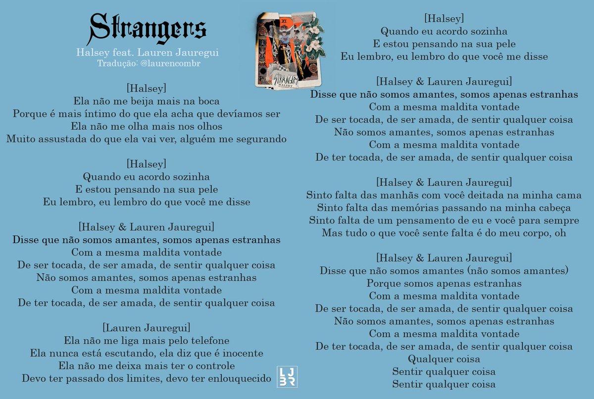 thayJaureguik99's tweet photo. INFO | Letra completa de #Strangers e tradução! #StrangersIsComing https://t.co/U1L5BjBSb3