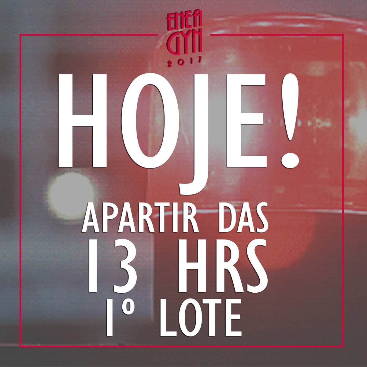 EneaGyn's tweet photo. 1º LOTE ENEA GYN 2017 ABRE ÀS 13HRS (horário de Brasília) !
Serão somente 200 inscrições no valor de R$ 220,00! https://t.co/fCEiWqQSPQ