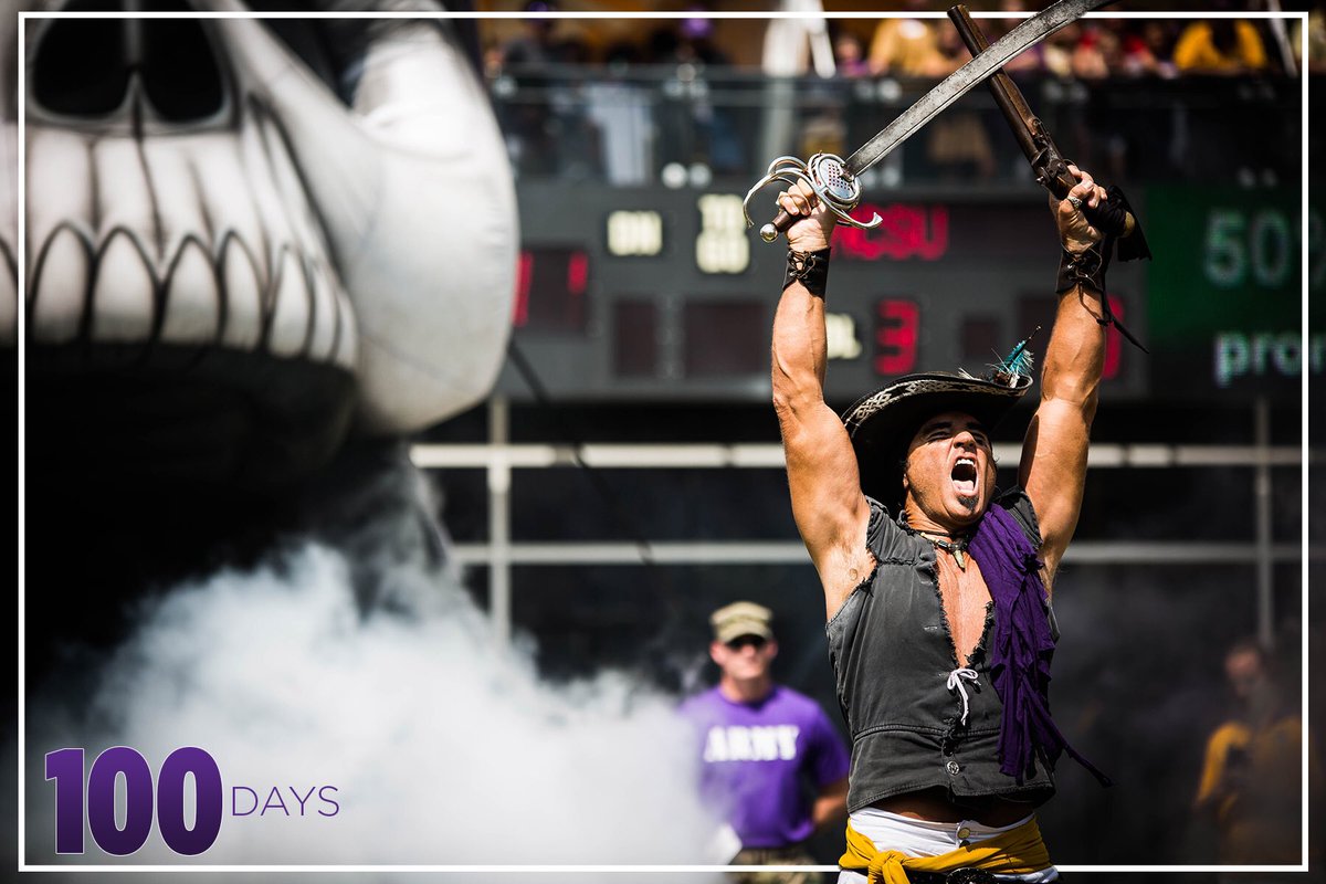 ECUAthletics's tweet image. #PirateNation, retweet if you're ready to kickoff the 🏈 season! #100days #ECUndaunted