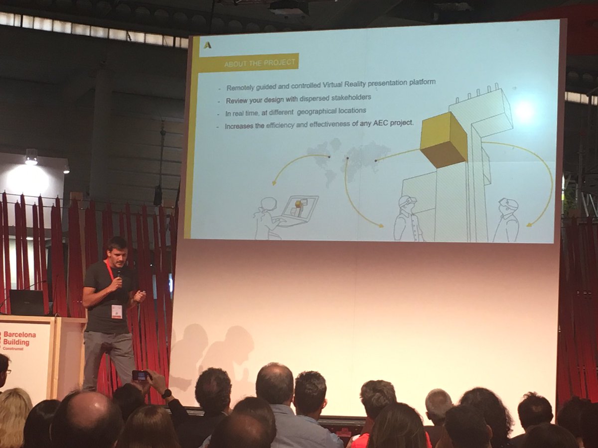4YFN_MWC's tweet photo. #startup @_ArqVR pitches their remotely guided and controlled #VR solutions on the @ConstrumatBCN stage #4YFNbbc17 https://t.co/lfZbgvnFb6