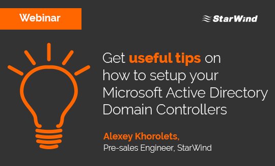 starwindsan's tweet image. Learn how to create a #faulttolerant environment with Microsoft #ActiveDirectory #DomainControllers
Watch now: starwindsoftware.com/useful-tips-fo…