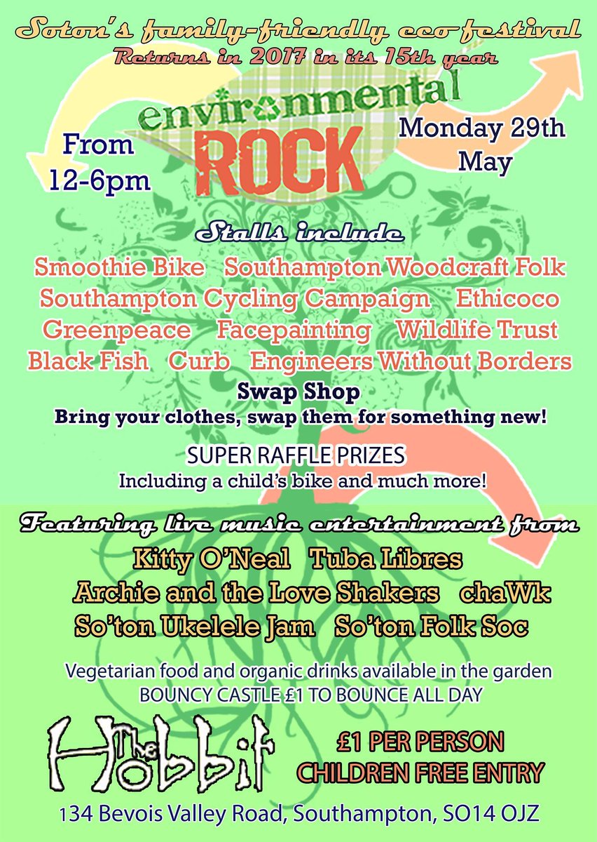 Delighted to be performing 1pm THIS MONDAY at THE HOBBIT for the Environmental Rock Festival - see you there! 😀🌿🎻 💃