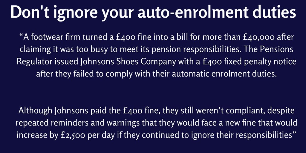 AscendisUK's tweet image. Ignoring your #auto-enrolment duties could result in a huge fine. Get in touch and we can help ensure you comply #pensionsregulator