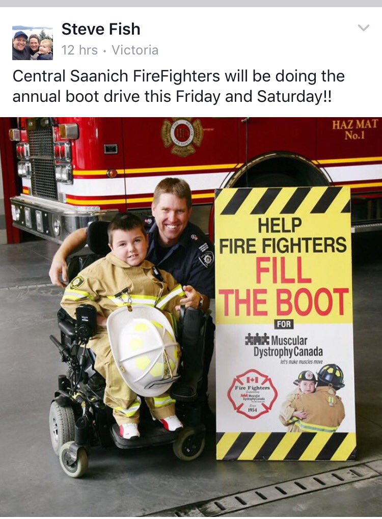 IAmCarlJensen's tweet photo. Tks 2 #CSVFD 4 supporting such a great cause! @CSaanichFire @CSaanich #filltheboot #csaan #saanpen https://t.co/rzaGgal1fm