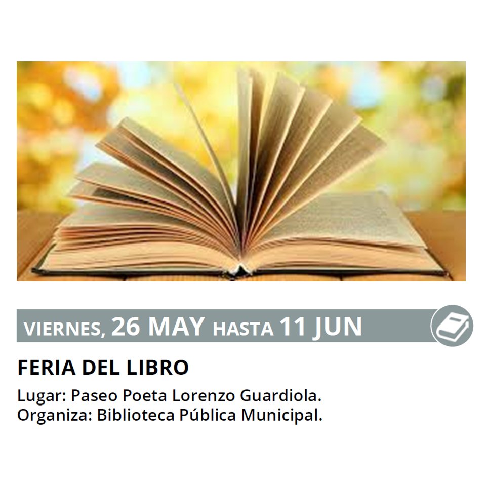 La Feria del Libro visita Jumilla, desde este viernes 26 de mayo hasta el 11 de junio: ow.ly/Ht6U30bX5d3