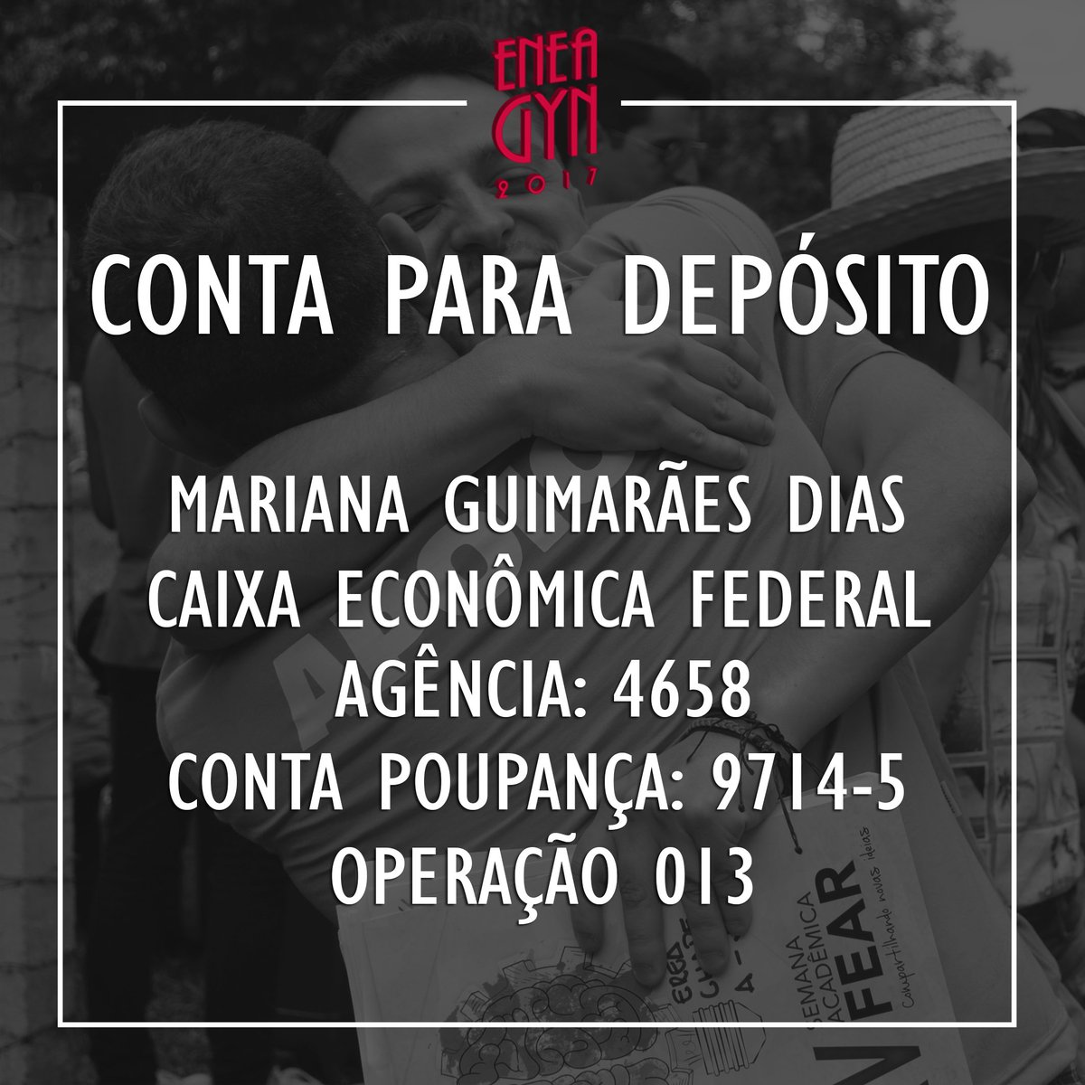 EneaGyn's tweet photo. Infos pra depósito do 1º Lote! 200 Inscrições por R$220,00!
A partir das 13hrs (horario de brasilia)

#eneagyn https://t.co/BwZcaanEZT
