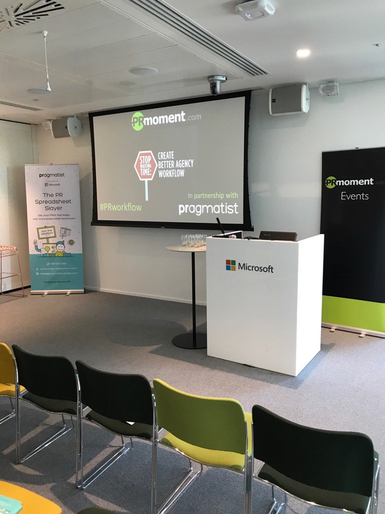 SeanBalll's tweet image. All set up for @therealprmoment's #PRWorkflow event