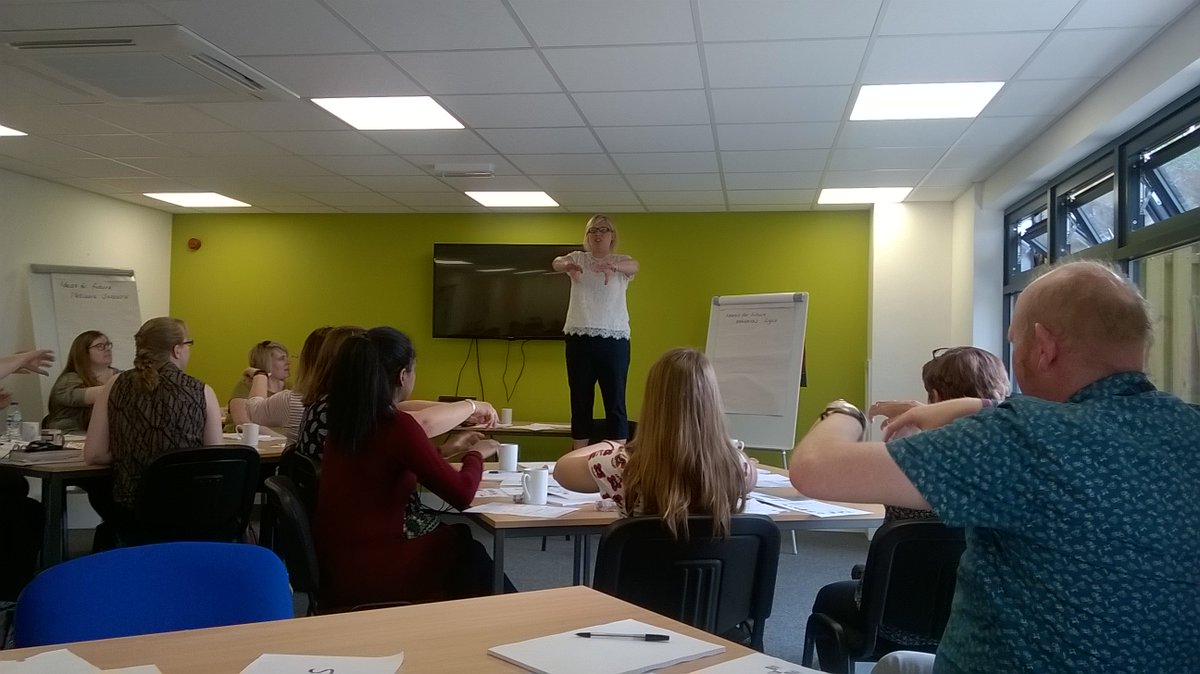 asperchampion's tweet photo. NSFT Autism/LD staff learn sign for 'sink' - but no word for 'Asperger's' in Makaton! @SueBprof1 #greenlightchampions Shame! :) https://t.co/BugCMexoYZ