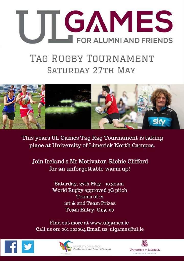 UL_Games's tweet photo. Tag Rugby taking place this weekend - still time to sign up! Register at https://t.co/jyeC2TvW1M https://t.co/qLovkn9MUL