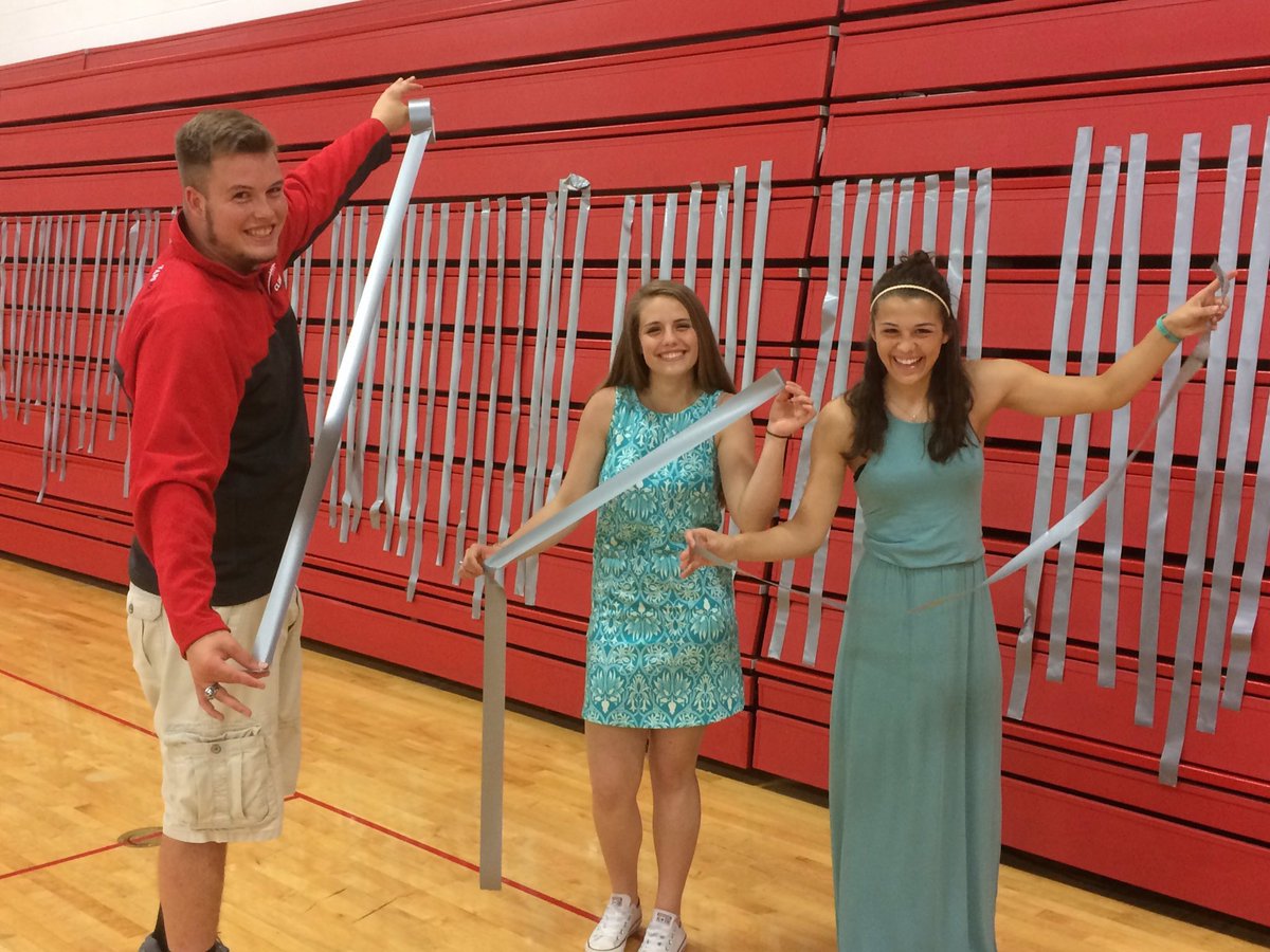 clinton_sadd's tweet photo. Thank you @SchaffnerCHS for being taped to the wall! We were able to raise over $300 for @afspnational https://t.co/SaoJ0AgtMJ