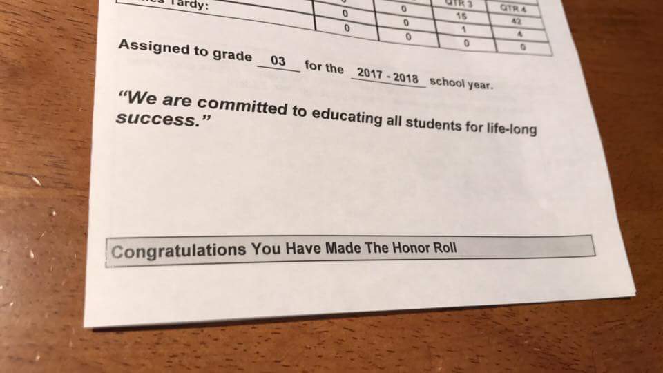 BigToe66's tweet photo. @Jclem34 guess who made honor roll despite fighting ptsd/adhd? Your loyal fan! Zaden would love a shout out from you :-) God Bless https://t.co/JwO2xIh5wR