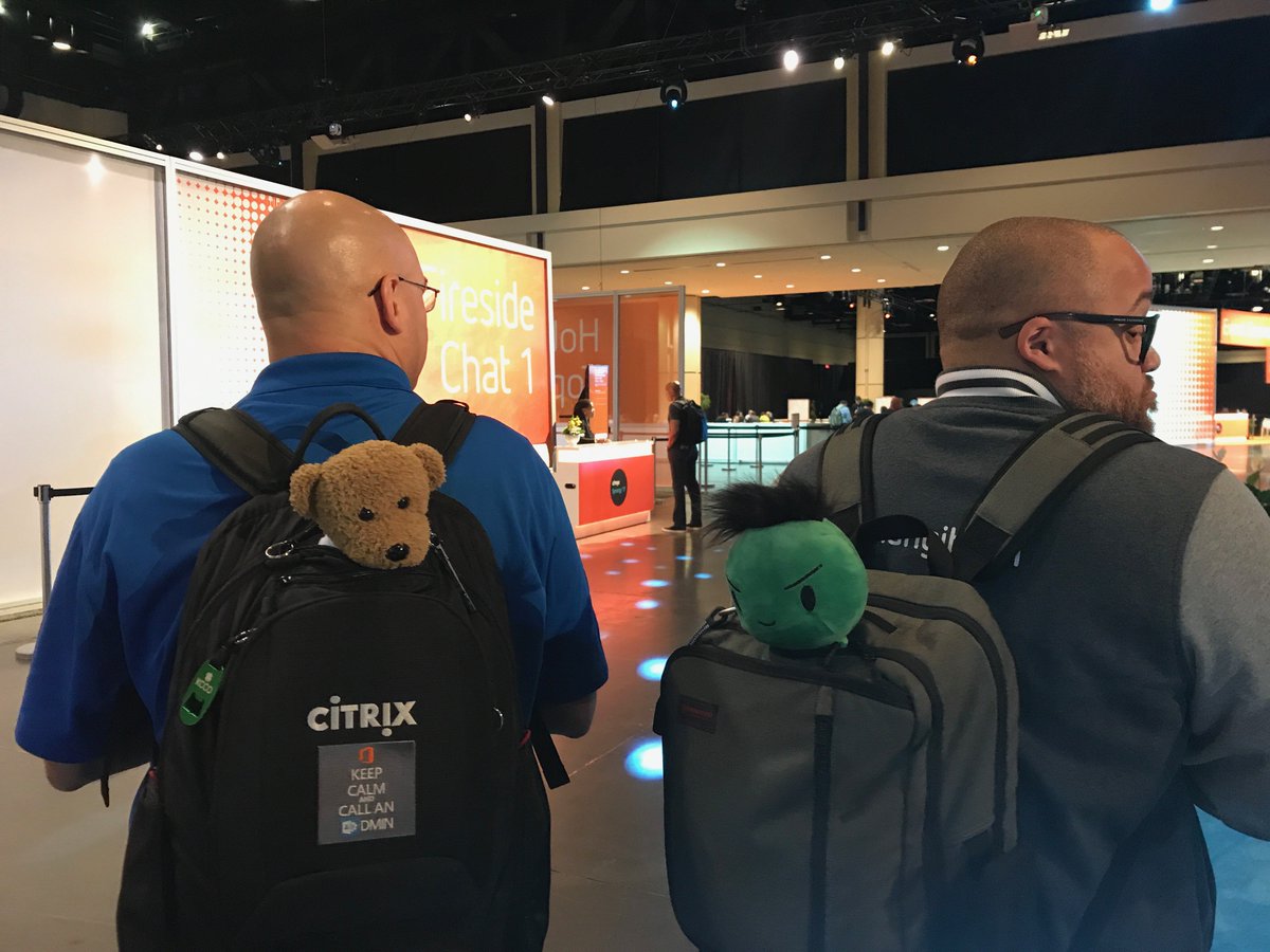 CitrixCTA's tweet photo. New addition to the @CitrixCTA team, backpack buddies @JarianGibson @tiberGreg #citrixsynergy https://t.co/gWQHlfhy79