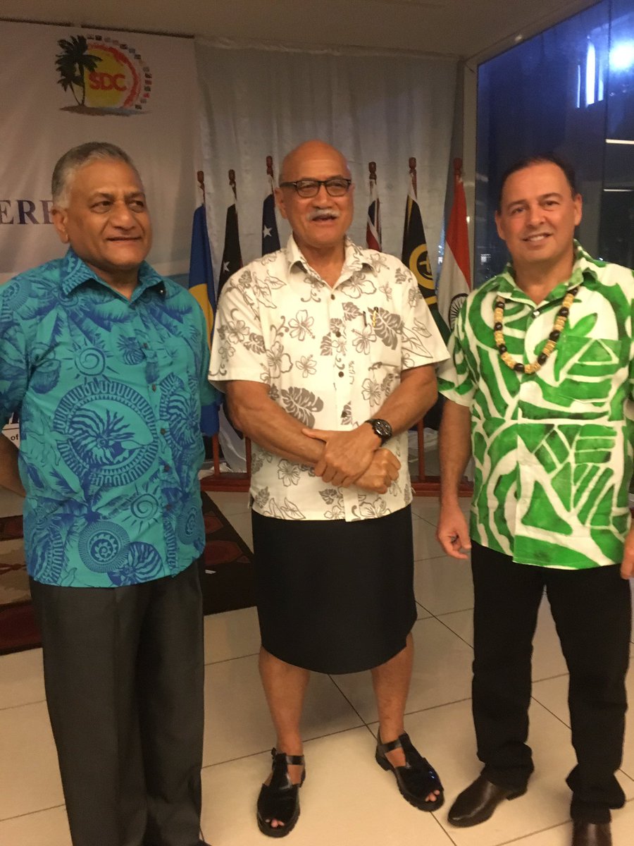 MarkBrownRaro's tweet photo. With Fiji Head of State George Konrote India External Affairs Minister Gen V.K Singh. India making great strides in Pacific thru partnership https://t.co/ne32ODg20L