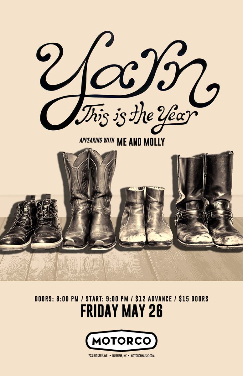 Join us tomorrow- Friday, May 26th, Americana band <a href="/brooklynyarn/">YARN</a> comes to <a href="/motorcomh/">Motorco Music Hall</a>  w/ Me and Molly. ow.ly/4KAA30bZjCC