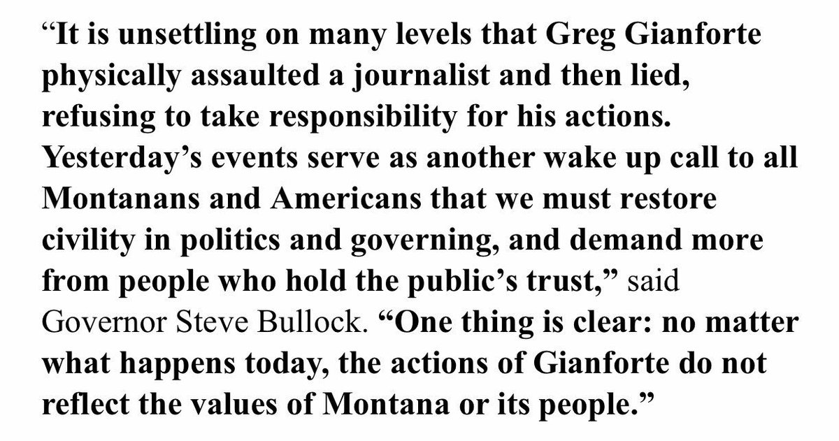 The actions of Greg Gianforte do not reflect the values of Montana or its people #mtpol #mtal
