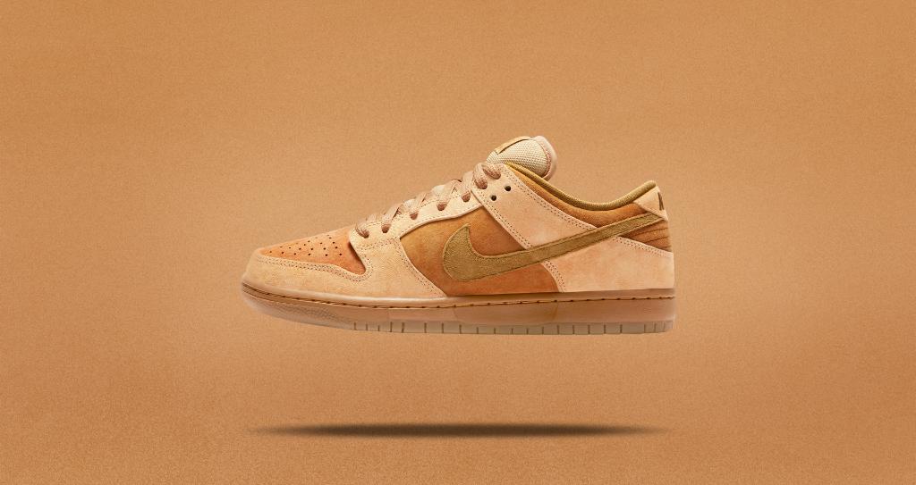 The <a href="/nikesb/">NIKE SB</a> Dunk Low Pro 'Wheat' is now available at Nike Santa Monica.